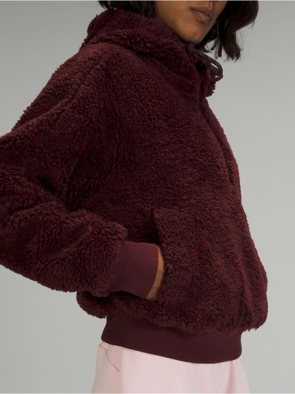 lululemon athletica Oh So Sherpa Plush 1/2 Zip Hoodie in Deep Wine size S